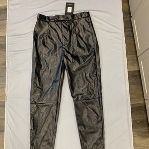 Fashion nova split ankle faux leather pants size medium